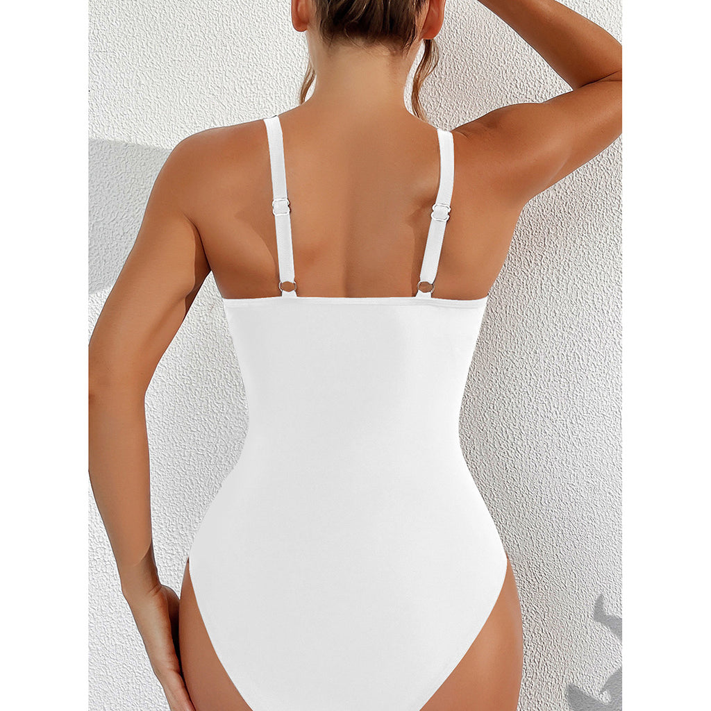 Fiona Mesh Sheer V Neck Leopard Printed Monokini