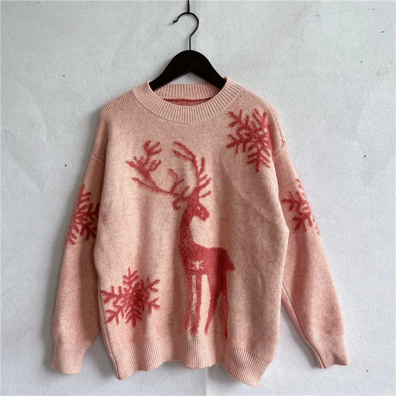 Melanie Christmas O-neck Knitted Women Sweater