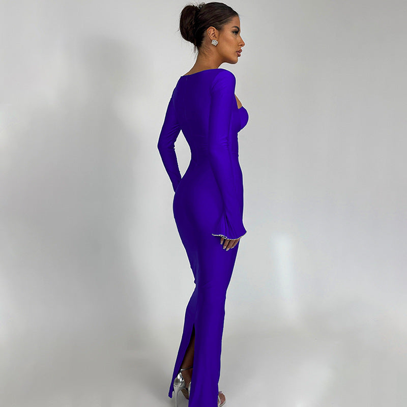 Carmen Long Flare Sleeve Sexy Maxi Dress