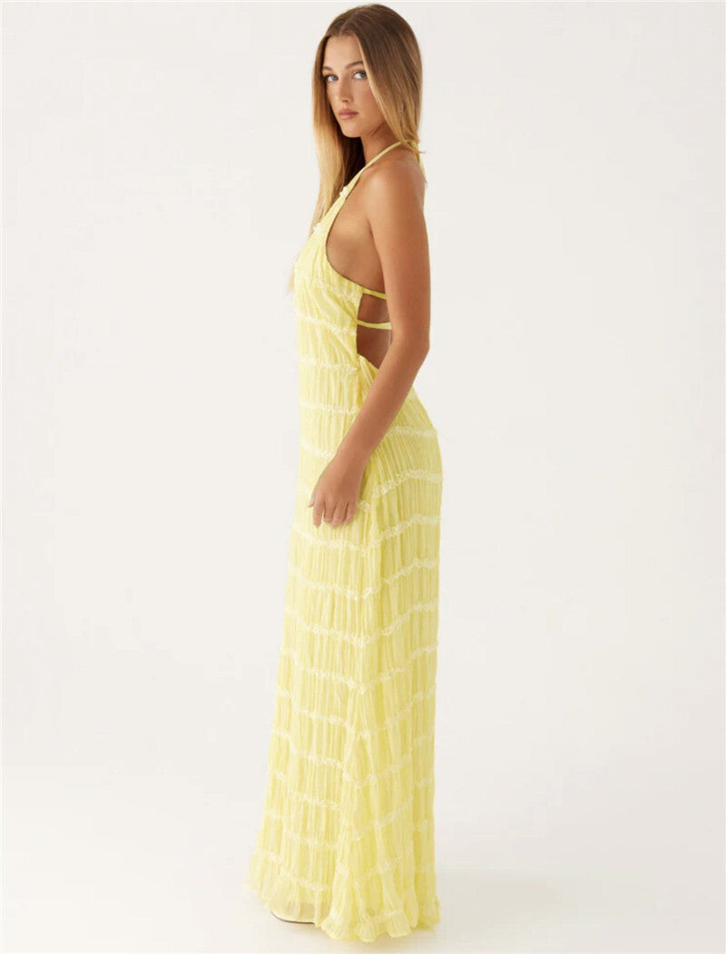 Ilona Halter Backless Sexy Maxi Dress