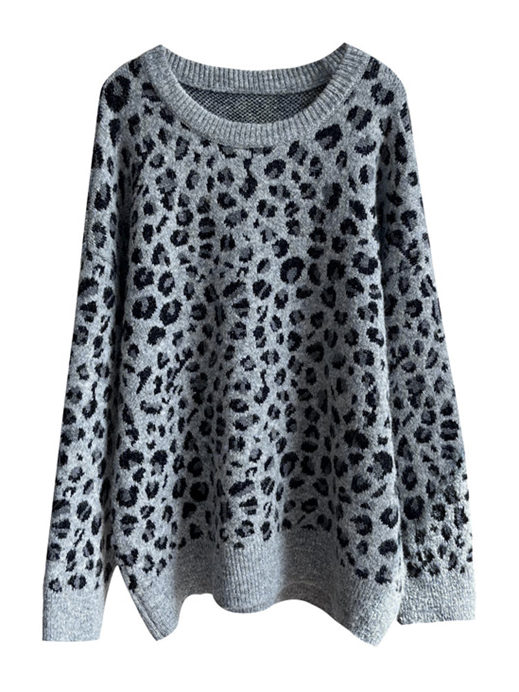 Lydia Leopard Knitted Woman Sweater