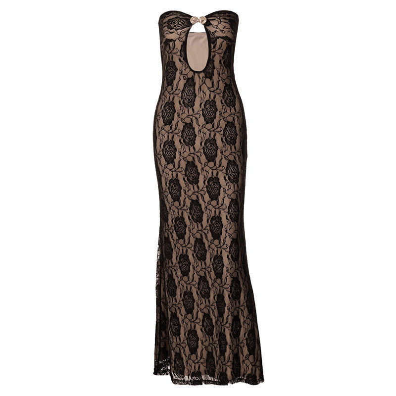 Peggy Hollow Out Lace Sexy Maxi Dress