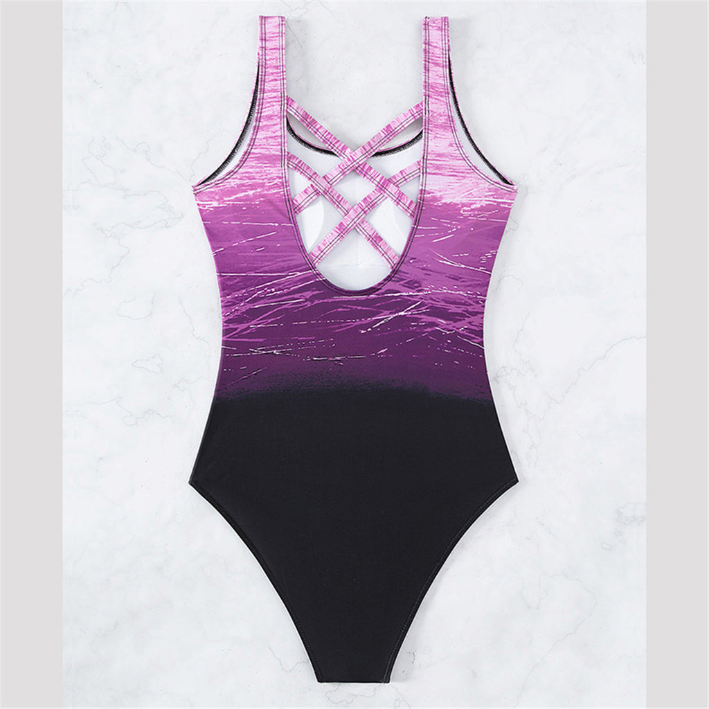 Lisa Tie Dye Gradient Cross Back Monokini