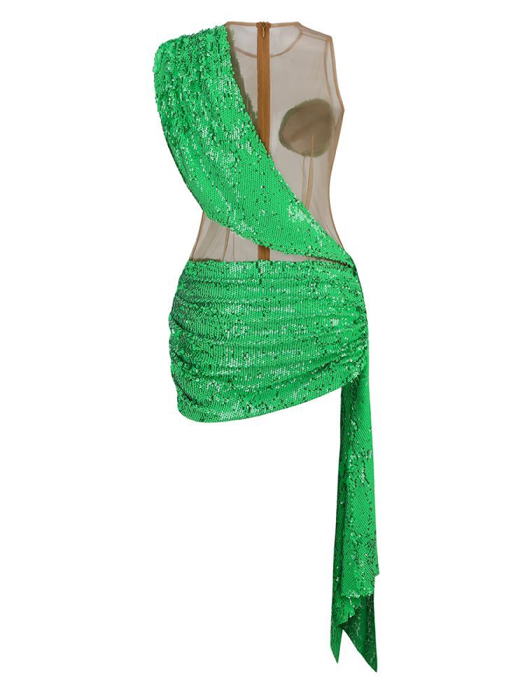 Karen Green Sequins Sparkle Sexy Mini Dress
