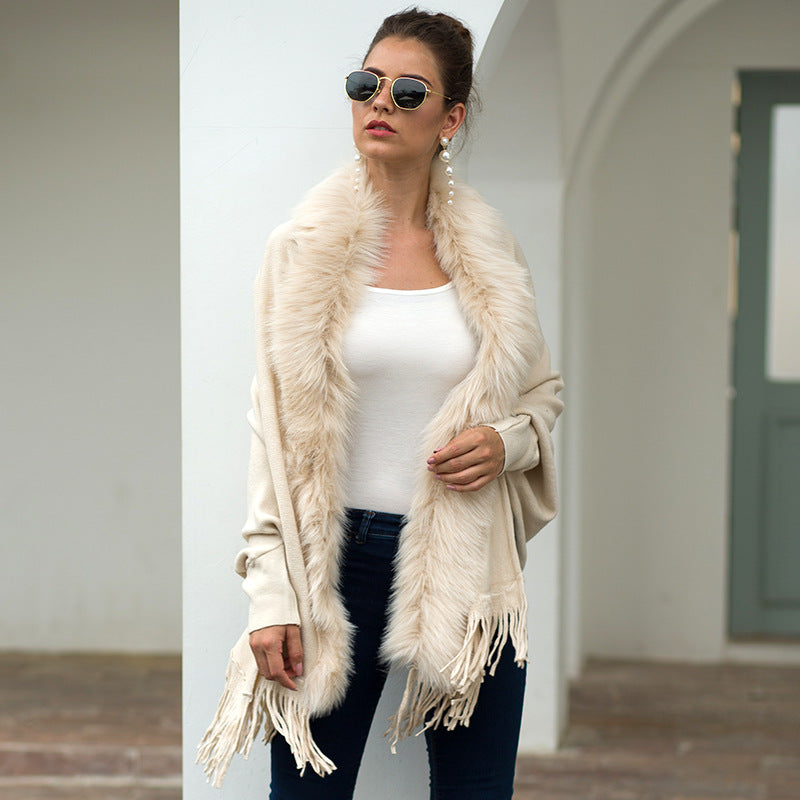 Debbie Fur Collar Bohemian Oversized Women Cardigan