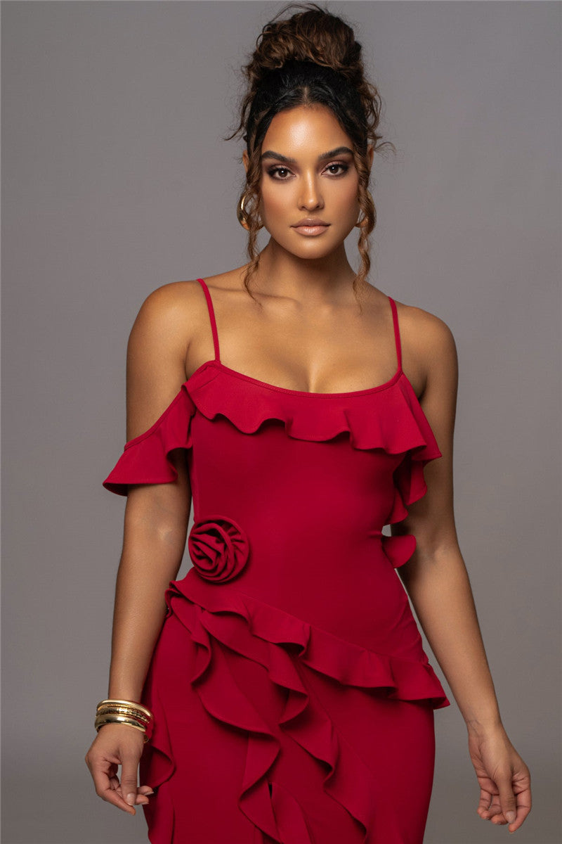 Tanya Ruffle Sexy Maxi Dress