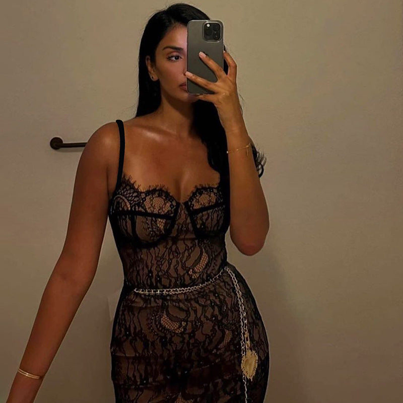 Valerie Lace Print Maxi Dress