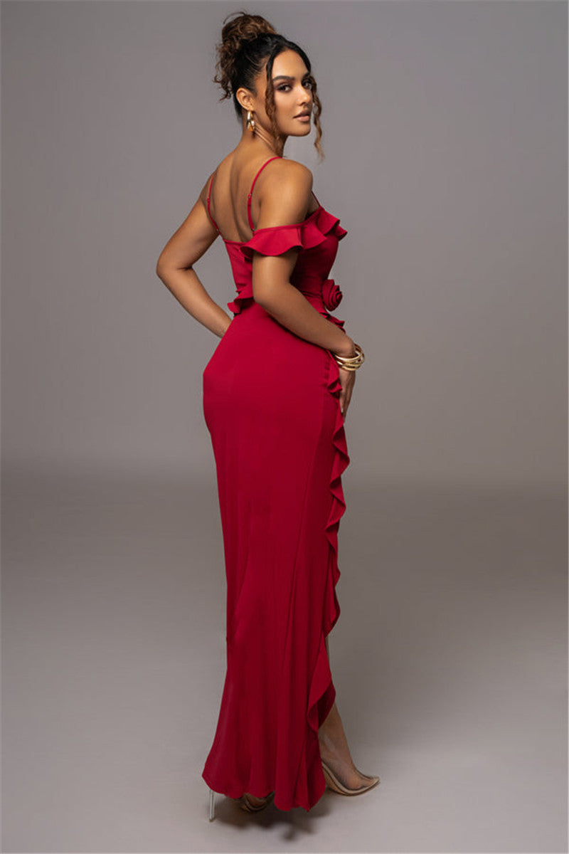 Tanya Ruffle Sexy Maxi Dress