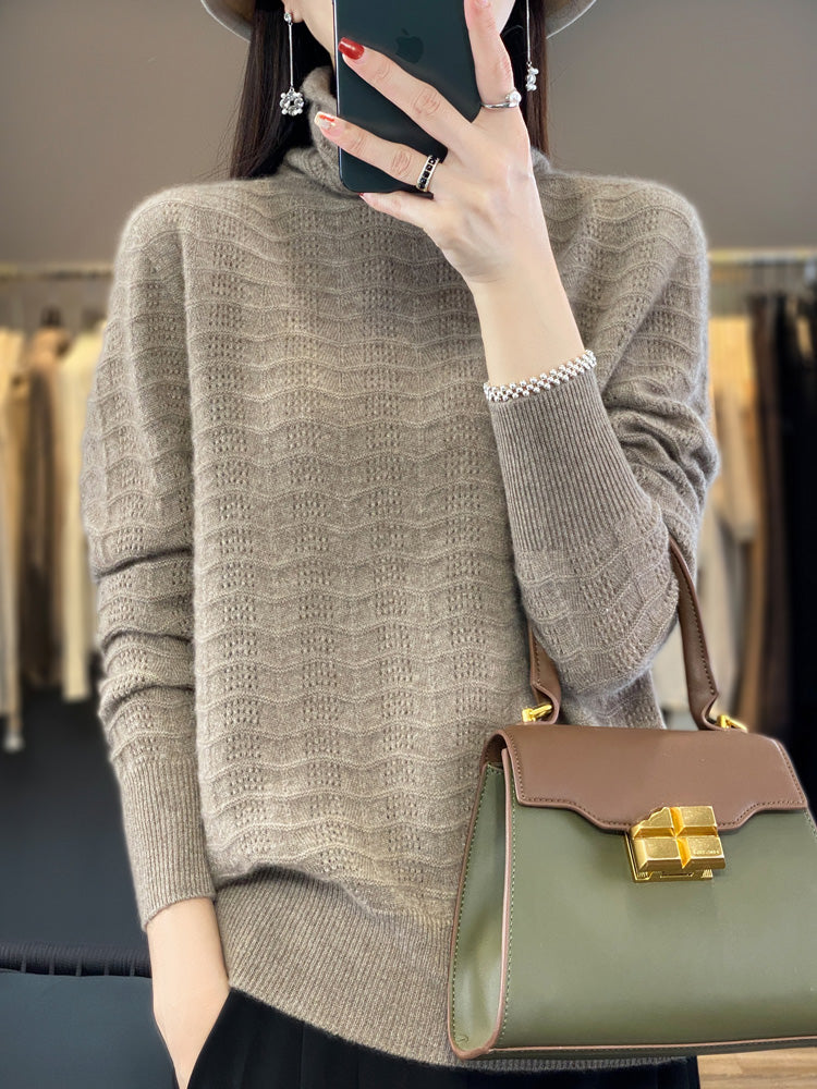 Cindy Women Pile Collar Knitted Sweater