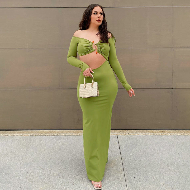 Teresa Hollow Out Long Sleeve Sexy Maxi Dress