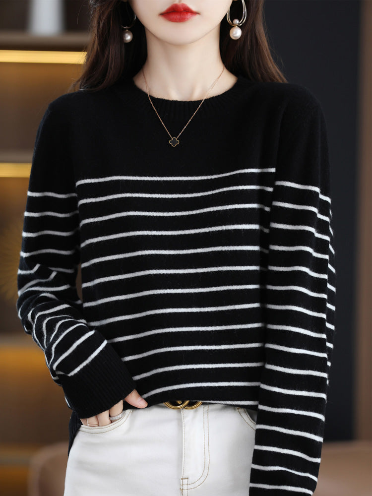 Sally O-neck Striped Woman Sweater