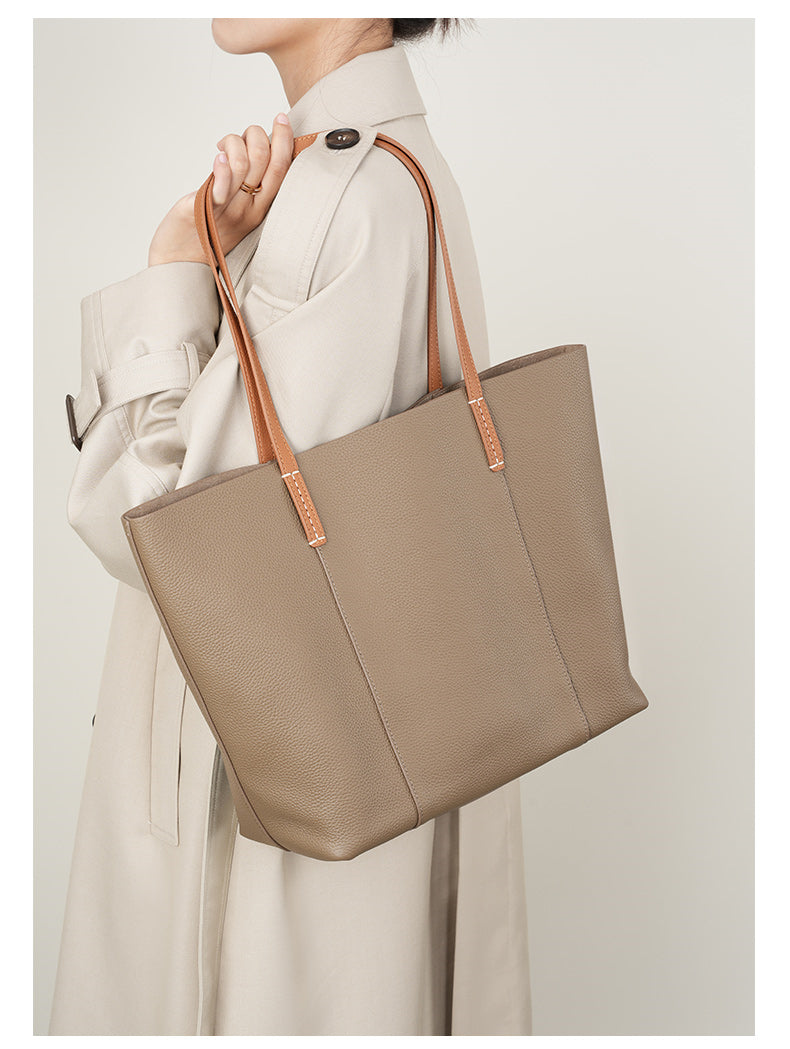 Grace Woman Leather Large Shopper Tote Bag