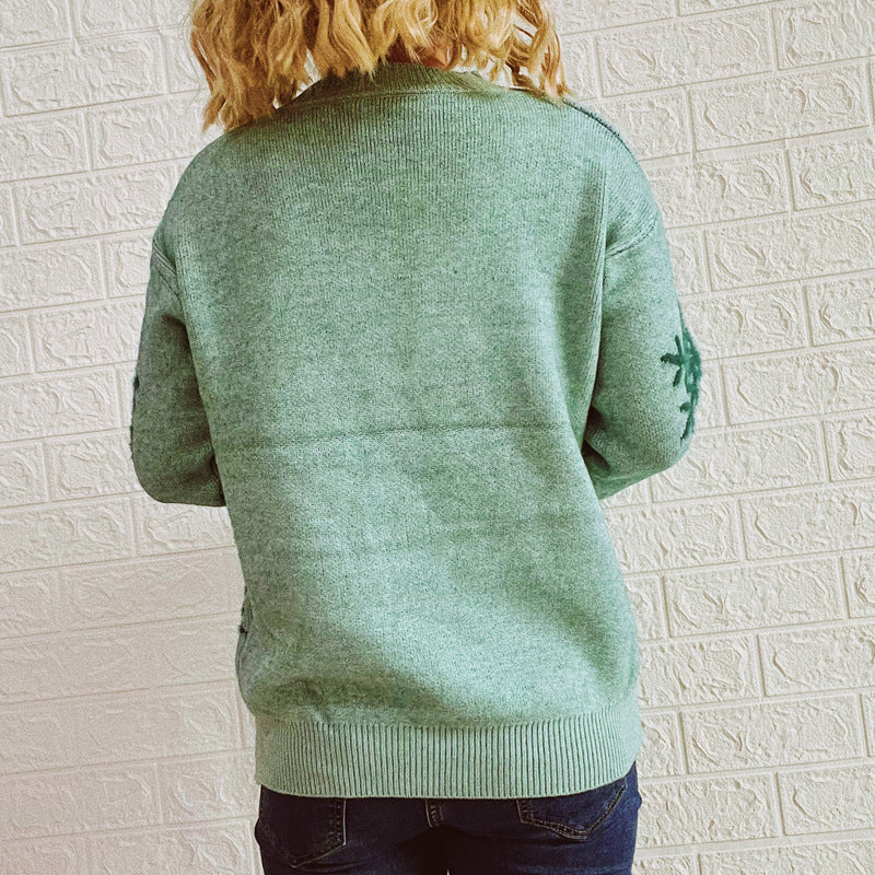 Melanie Christmas O-neck Knitted Women Sweater