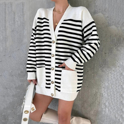 Pamela Cosy Fashion All-match Patchwork Style Women Sweater