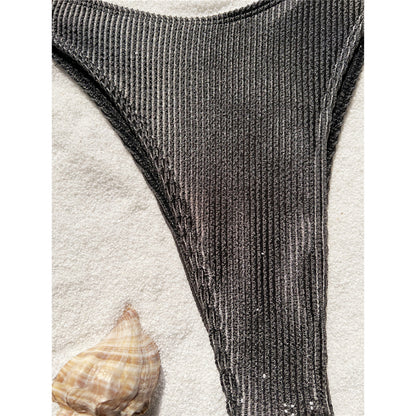 Lydia Ribbed Halter Brazilian Bikini