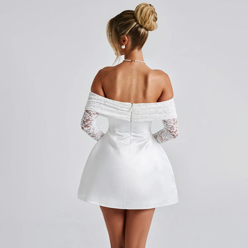 Terri Off-shoulder Long Sleeve Sexy Mini Dress