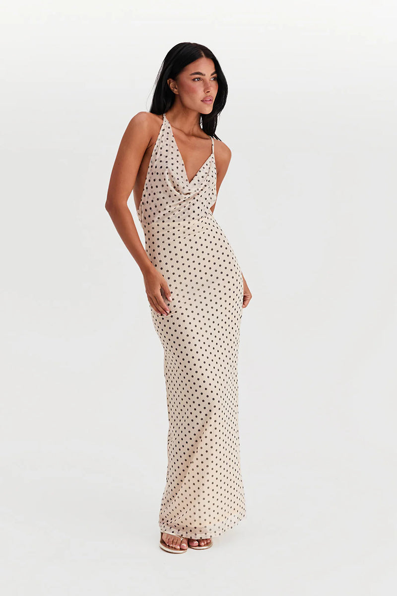 Yvonne Spaghetti Strap Polka Dot Dress