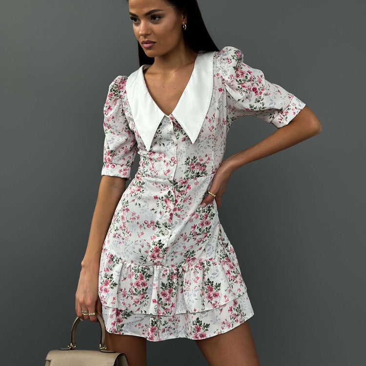 Yvonne Short Sleeve Floral Mini Dress