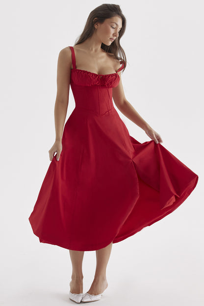 Charlotte Spaghetti Strap Sleeveless A-line Midi Dress