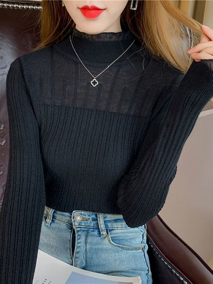 Rachel Lace Mock Neck Women Sweater