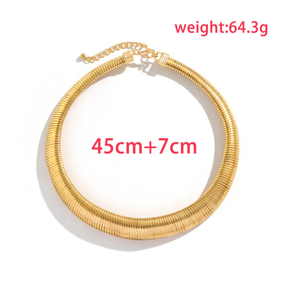 Penelope Exaggerated Heavy Metal Choker Necklace