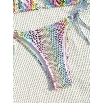 Ella Colorful Snake Skin Halter Strappy Bikini