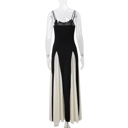 Jane Spaghetti Strap Frill Hem Maxi Dress