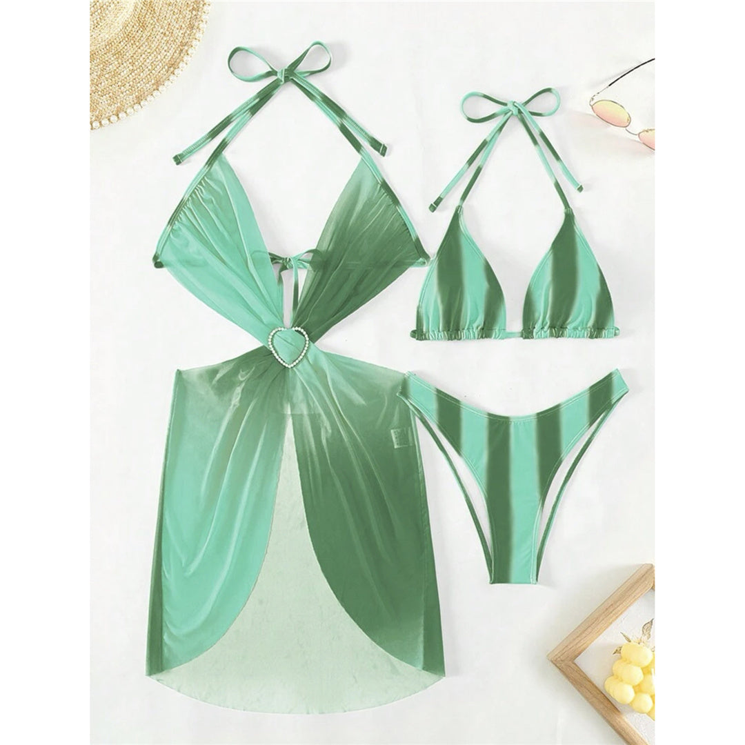 Erin Sexy With Dress Tie Dye Striped Bikini