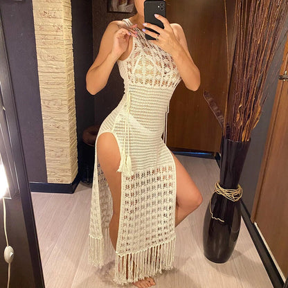 Melanie Fringe Tassel Backless Long Dress