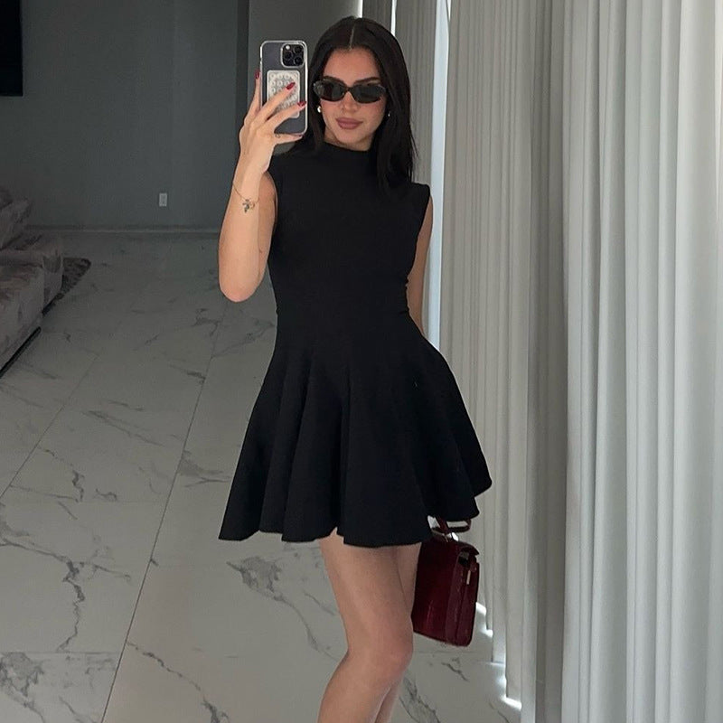 Alyssa Half High Collar Sleeveless Sexy Mini Dress