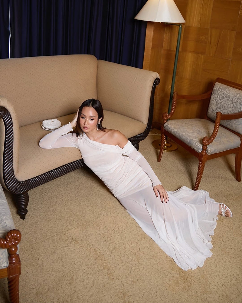 Paula Shoulder Long Sleeve Sexy Maxi Dress