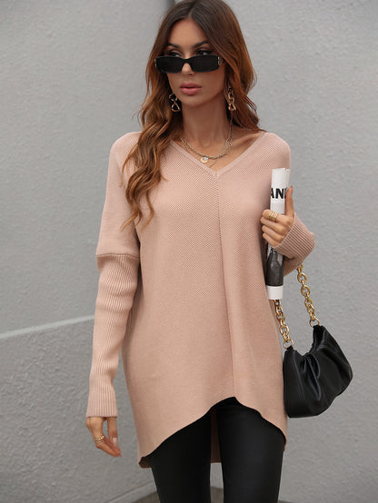 Joanna V-Neck Solid Color Women Sweater