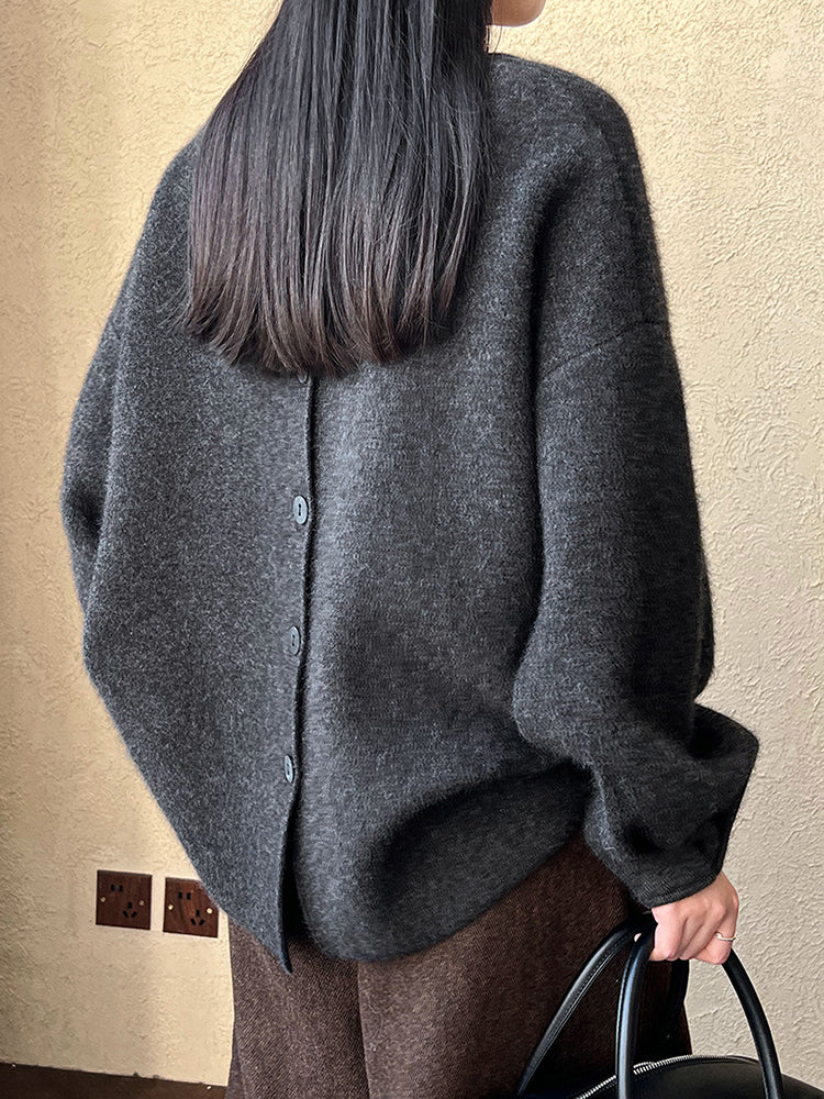 Patricia Back Button Knit Woman Sweater