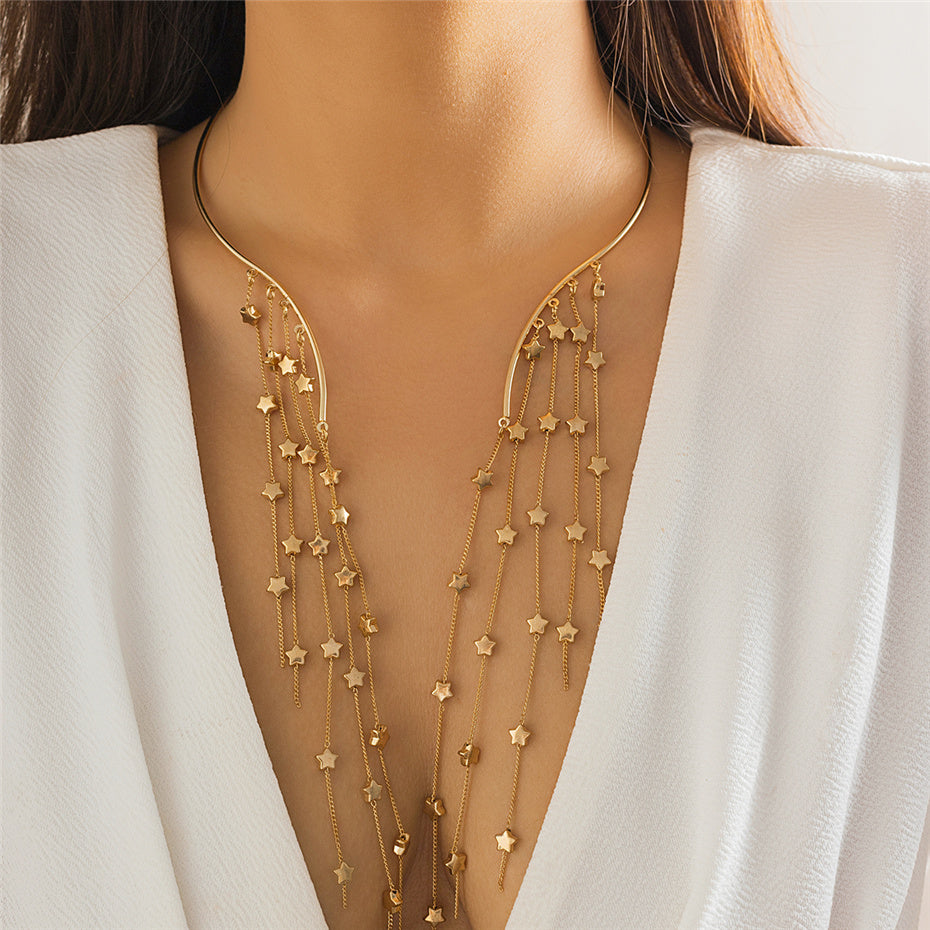 Abby Long Tassel Pendant Necklace