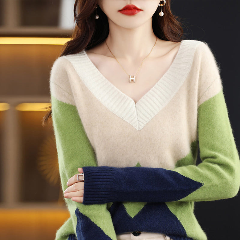 Nicole Woman V-neck Knit Sweater