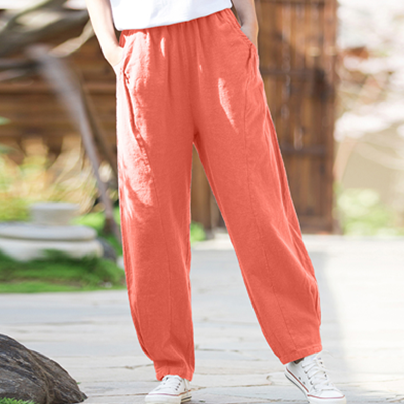 Yvonne Cotton Linen Women High Waist Pants