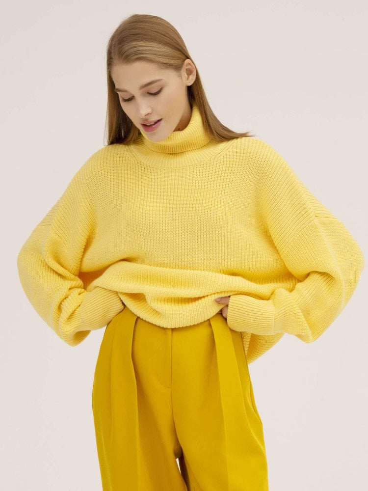 Sarah Women Turtleneck Oversized Casual Sweater