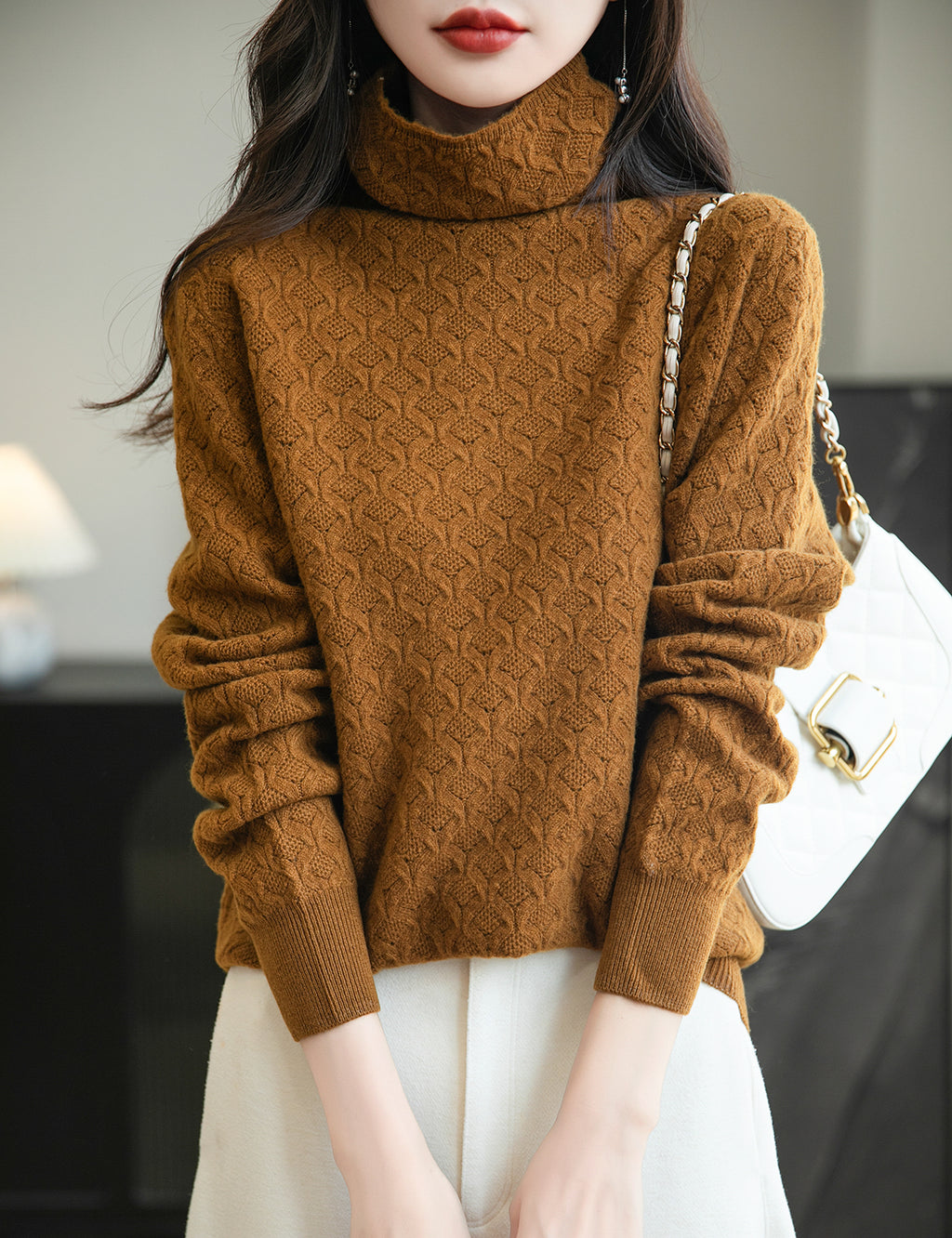 Phyllis Turtleneck Woman Knit Sweater