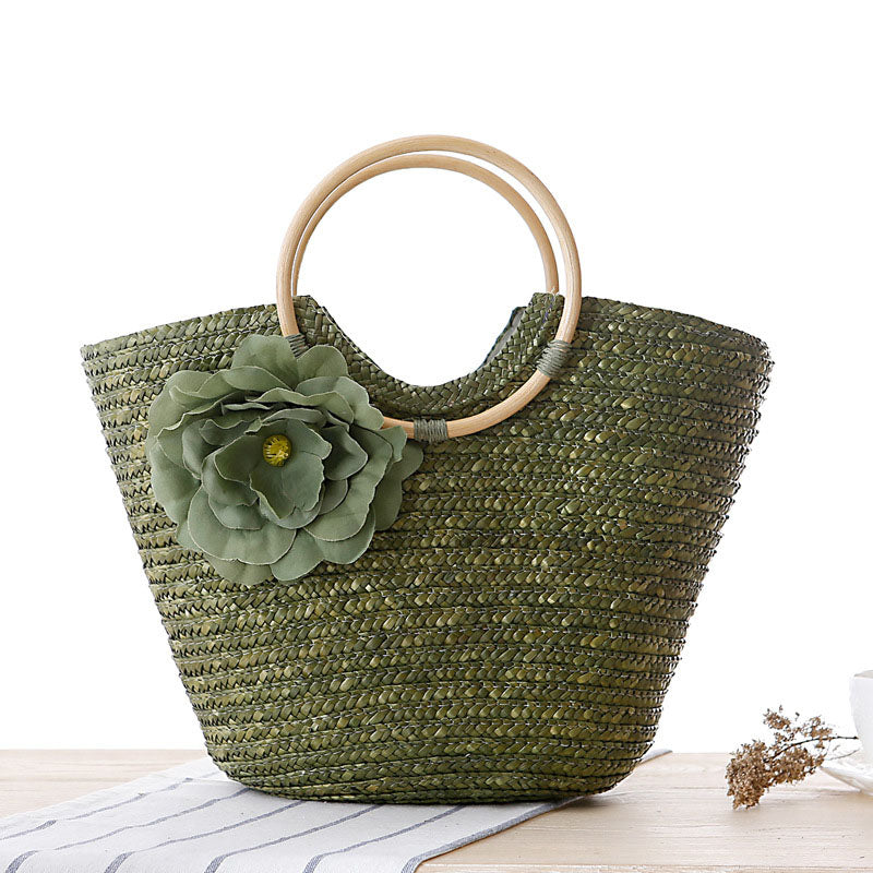 Holly Woman Bohemian Knitting Straw Bag