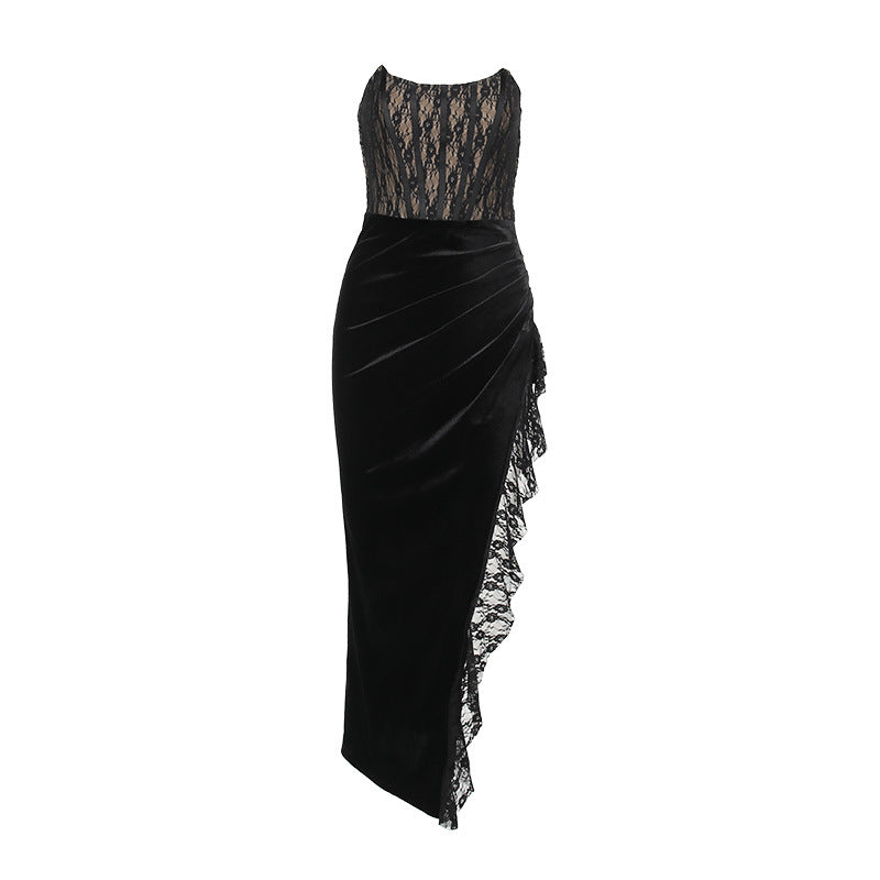Kelly Lace Strapless Maxi Dress