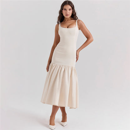Tara Woman Backless Maxi Fishtail Dress