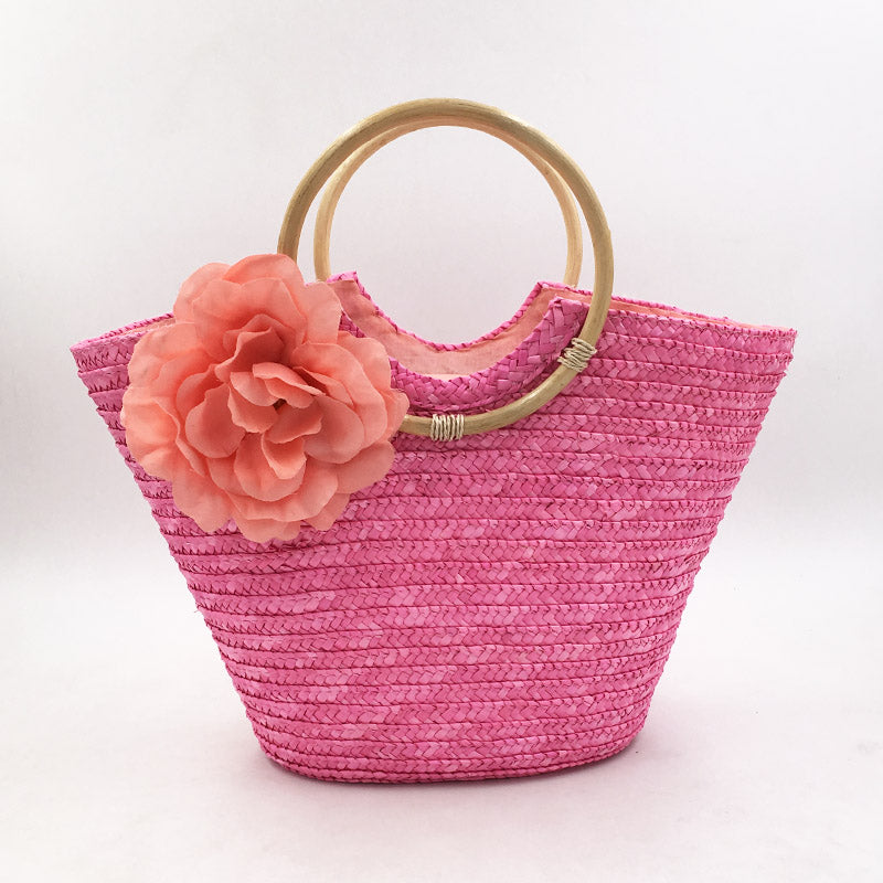 Holly Woman Bohemian Knitting Straw Bag