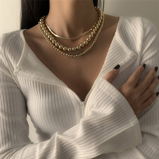 Carly Vintage Flat Filmy Snake Chain Necklace