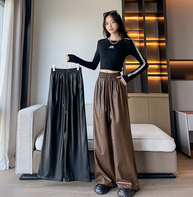 Nancy Hip Hop Women Black Pu Pants