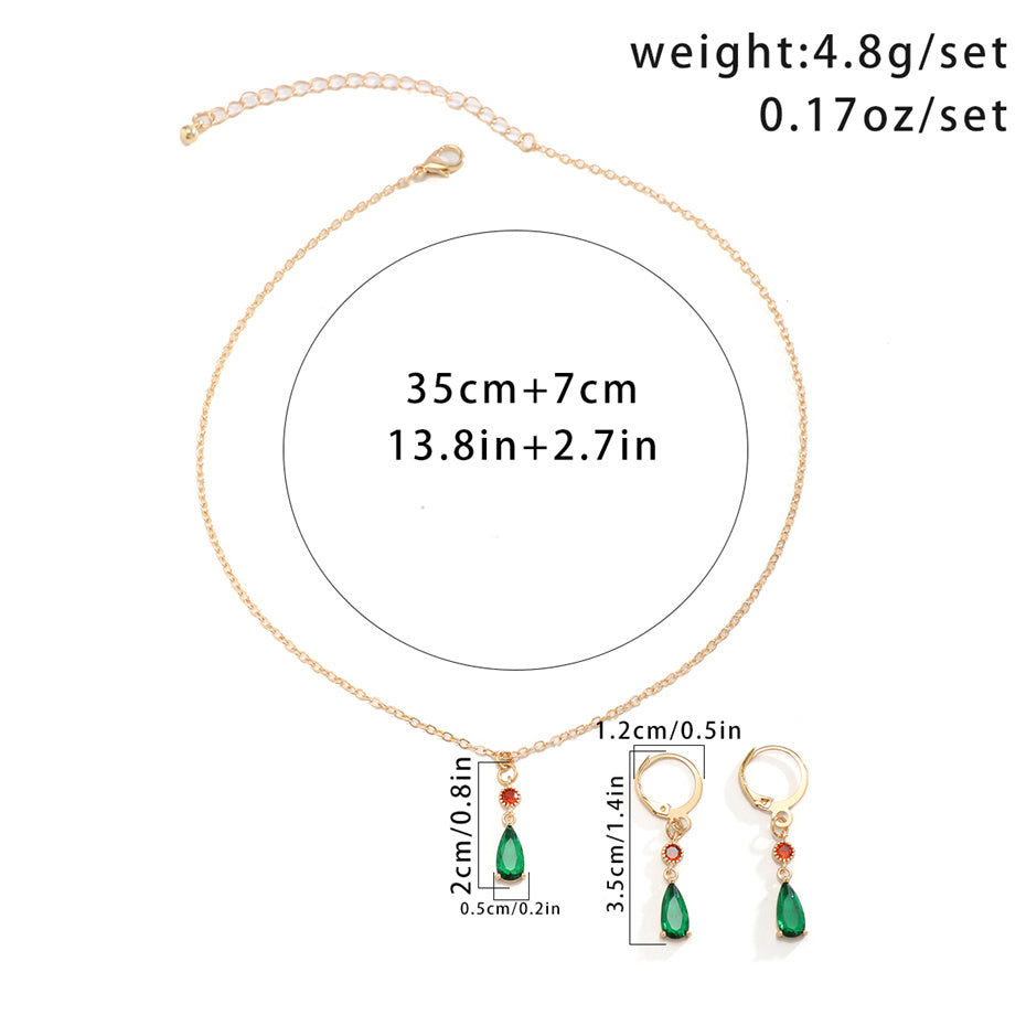 Aria Green Zircon Crystal Pendant Choker Necklace