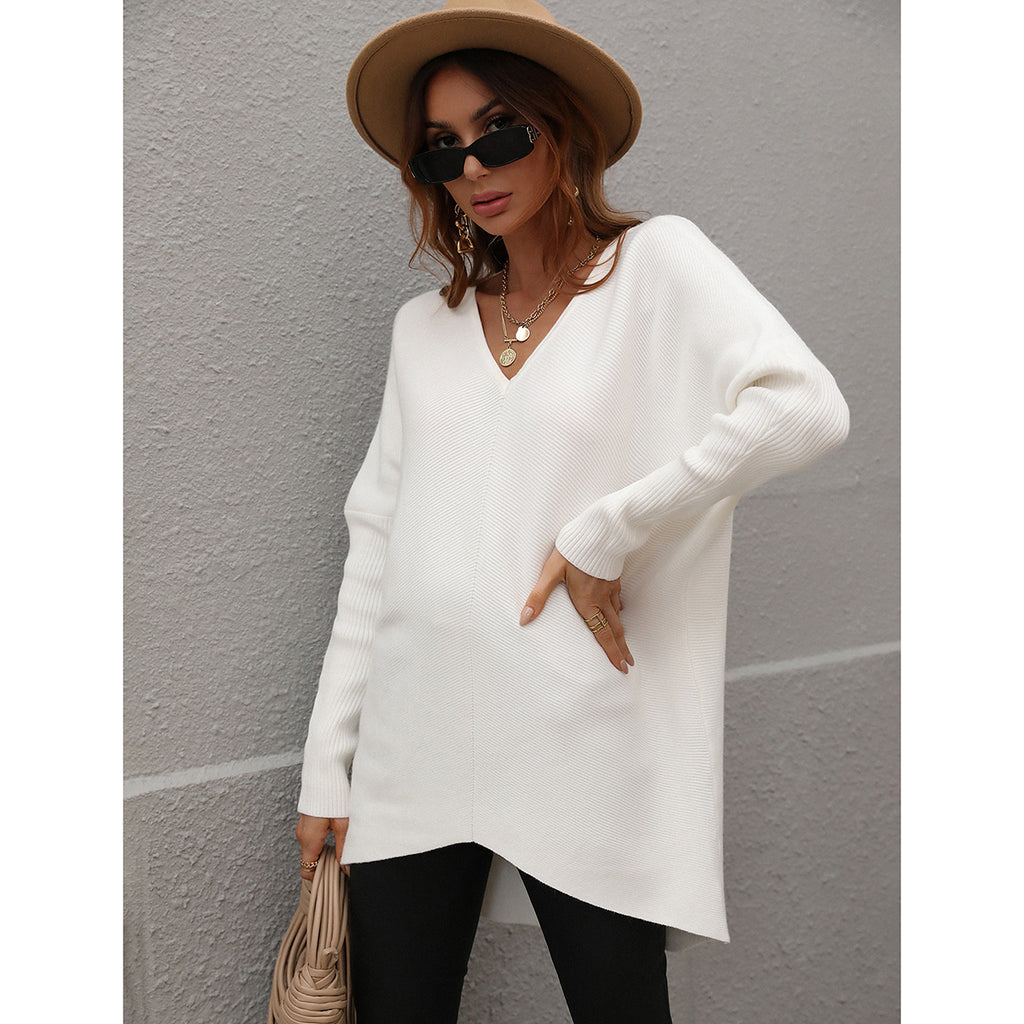 Joanna V-Neck Solid Color Women Sweater