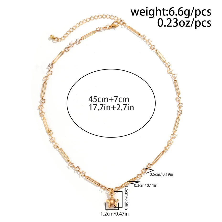 Aria Vintage Simple Love Star Pendant Choker Necklace