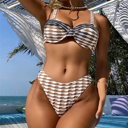 Hannah Sexy Cross Back Brazilian Underwired Bikini