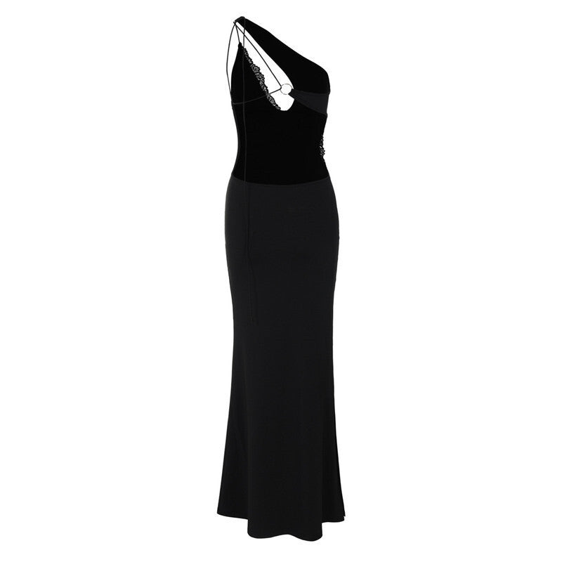 Tina Skew Collar Backless Sexy Mini Dress