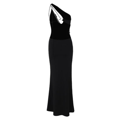 Tina Skew Collar Backless Sexy Mini Dress